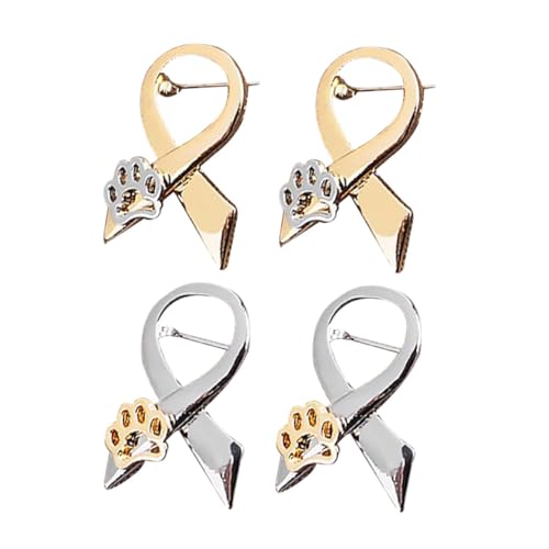 KOMBIUDA 4 Stück Teiliges Hundekralle Broschen aus Legierung Kreative Anstecknadeln mit Schleifen Design Modische Corsage für Damen Vielseitiger Schmuck für Kleidung und Accessoires von KOMBIUDA