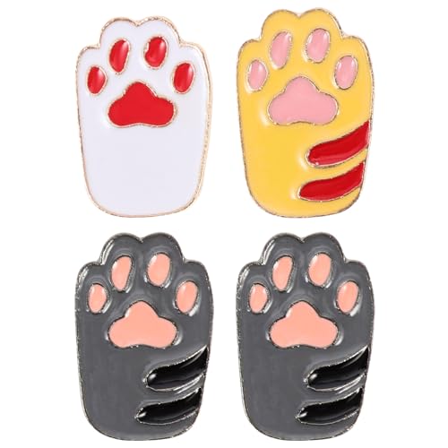 KOMBIUDA 4 Stück Teiliges Katzenpfoten broschen aus Robuster Legierung Niedliche Anstecknadeln für Rucksäcke und Schulranzen Dekorative Pins für Schüler und Alltag Stilvolle Geschenkidee von KOMBIUDA