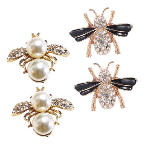 KOMBIUDA 4 Stück Teiliges Metall schuhclips Damen Bee Schuhschmuck mit Strass und Perlen Abnehmbare Modische Schuhdekoration für Sneaker High Heels Vielseitig und Leicht von KOMBIUDA