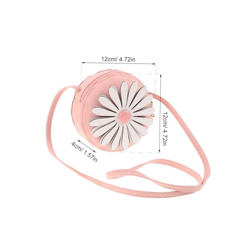 KOMBIUDA 4 Stück Teiliges Mini-Daisy Umhängetasche für Mädchen Kleine PU Schultertasche mit Blumenmuster Leichte Handtasche für Kleinkinder Praktisch für Alltag Reisen und Aufbewahrung von von KOMBIUDA