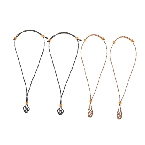KOMBIUDA 4 Stück Teiliges Netzbeutel Halskette aus Verstellbarem Hautfreundlichem Wachskordel Schmuckband für Damen und Herren Langlebig Leicht für DIY Schmuckanhänger und von KOMBIUDA