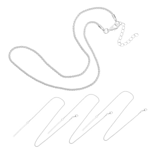 KOMBIUDA 4 Stück Teiliges Schlichte Kettenhalsketten mit Glitzer Minimalistisches Schlüsselbein Choker aus Glänzendem Metall Leichte Damen Schmuckstücke für Alltag und Party von KOMBIUDA