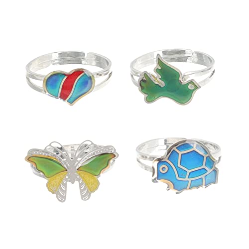 KOMBIUDA 4 Stück Verstellbare Stimmungsringe für Frauen Teiliges mit Farbwechselnden Tiermotiven Farbwechsel Ringe für Partys Halloween und Besondere Anlässe Zufällige Zufällige Farbe KOMBIUDA 4 Stück Verstellbare Stimmungsringe für Frauen Teiliges mit Farbwechselnden Tiermotiven Farbwechsel Ringe für Partys Halloween und Besondere Anlässe Zufällige Zufällige Farbe von KOMBIUDA