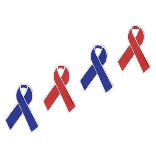 KOMBIUDA 4 Stück World Day Brosche Rotes Band Anstecknadel Kreativ Schmuck für Damen und Herren zur bewusstseinsförderung Modisches Accessoire von KOMBIUDA