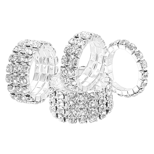 KOMBIUDA 4Stücke Teiliges Strassring Set für Frauen Funkelnde Eheringe Jubiläumsbänder und Tragbar als für Freunde und von KOMBIUDA