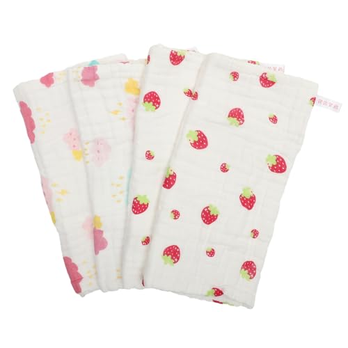 KOMBIUDA 4stücke Mulltuch Waschlappen Saugfähig Gesichtswaschtuch Handtuch Waschbar Reisegeeignet Waschlappen von KOMBIUDA