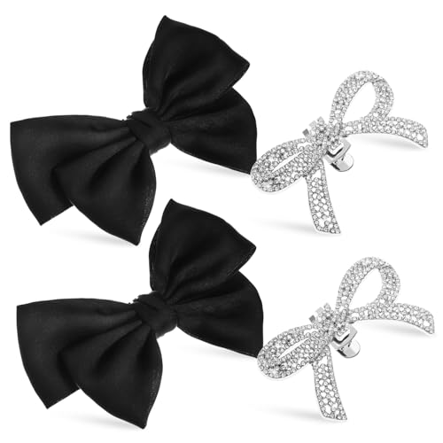 KOMBIUDA 4stücke Schleifen Schuhclips Schwarze Satin Silberne Strass-schuhschmuck Clips Für Damen Elegante Accessoires Für Pumps Flachschuhe Brautschuhe Bequem Leicht Einfach Anzubringen Un KOMBIUDA 4stücke Schleifen Schuhclips Schwarze Satin Silberne Strass-schuhschmuck Clips Für Damen Elegante Accessoires Für Pumps Flachschuhe Brautschuhe Bequem Leicht Einfach Anzubringen Un von KOMBIUDA