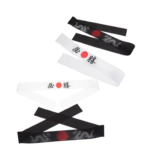 KOMBIUDA 4stücke Japanisches Stirnband Für Junge Mädchen Karate-trainings-accessoire Koch-stirnband Mit Einstellfunktion Japanischer Küchenaccessoire-stil Hachimaki-band Für Sport Und von KOMBIUDA