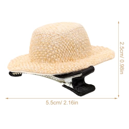 KOMBIUDA 5 Stck Teiliges Mini Strohhut Haarspangen aus Metall und Stoff Leichte Dekorative Haarclips für Kleine Mädchen Geeignet für Geburtstagsfeiern Partys und Alltag Langlebig und von KOMBIUDA