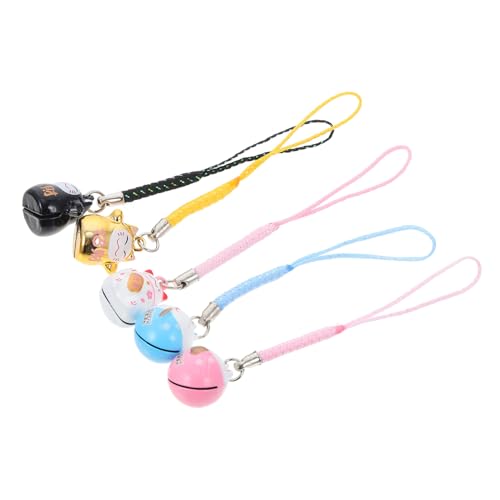 KOMBIUDA 5 Stück Kupferglocken Dekoration Kleine Katzen „Hello“ Schlüsselanhänger Dekor Süßes Handy Zubehör Charm Schlüsselband Katzen Dekor Für Handy Anhänger Katzenspielzeug Mit von KOMBIUDA