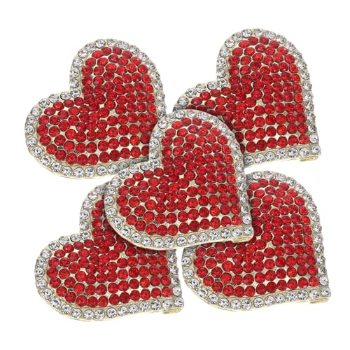 KOMBIUDA 5stücke Herzförmige Brosche Mit Strass Für Damen Rote Legierung Schal-anstecknadel Valentinstag-schmuck Mantel-zubehör Hochzeitsdekor von KOMBIUDA