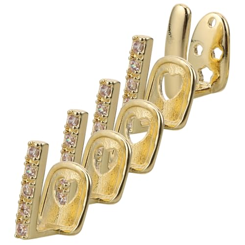 KOMBIUDA 5 Stücke Goldene Zähne Für Halloween Kostüm Abnehmbare Zahnkappen Punk Mundschmuck Für Rap Performance Falsche Zähne Zubehör Für Partys Einfache Reinigung Und von KOMBIUDA