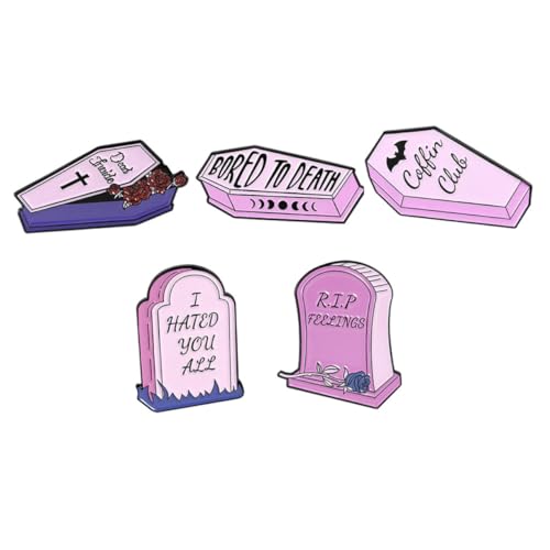 KOMBIUDA 5 Stück Teiliges Sarg Broschen Anstecknadeln aus Emaille Modische Schmuckabzeichen für Kleidung Vielseitig Einsetzbar als DIY accessoire für Jacken Taschen und Schals Farbenfrohe von KOMBIUDA