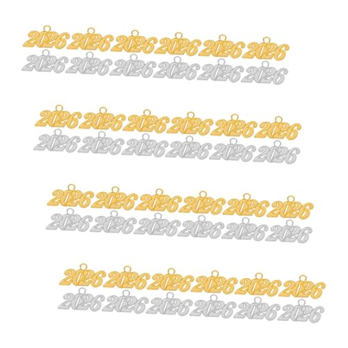 KOMBIUDA 50 Stück Abschluss Quasten Anhänger Jahreszahl Charms für Graduierungsmütze Dekorationen Schmuckherstellung Armbänder Halsketten DIY Zubehör von KOMBIUDA