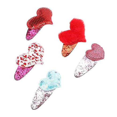 KOMBIUDA 5stücke Teiliges Herz-haarspangen Für Mädchen Süße Mädchen-haaraccessoires Für Alltag Und Besondere Anlässe Geeignet Für Dickes Oder Lockiges Haar von KOMBIUDA