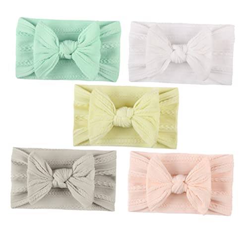 KOMBIUDA 5stücke Nylon Haarband Für Junge Mädchen Atmungsaktive Und Bequeme Kopfbedeckung Mit Schleifen-design Weiß Beige Fleischrosa Und Duschen Geburtstagsfeiern Und Familienfotos von KOMBIUDA