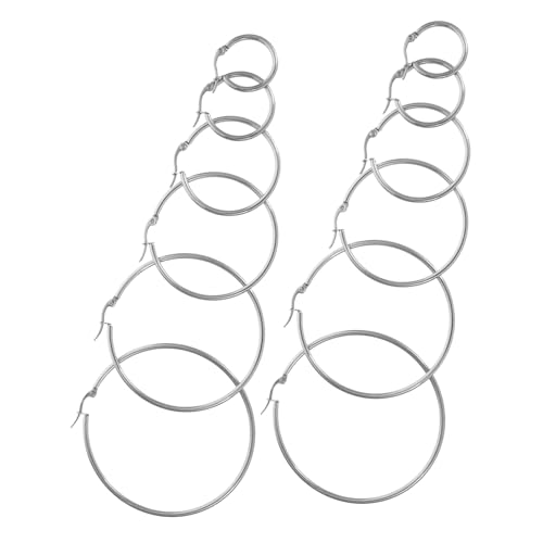 KOMBIUDA 6 Paare Große Damen Creolen Ohrringe Trendige Statement Schmuck Für Reisen Und Rock Mode Mit Sicherem Verschluss Extravaganter Stil KOMBIUDA 6 Paare Große Damen Creolen Ohrringe Trendige Statement Schmuck Für Reisen Und Rock Mode Mit Sicherem Verschluss Extravaganter Stil von KOMBIUDA