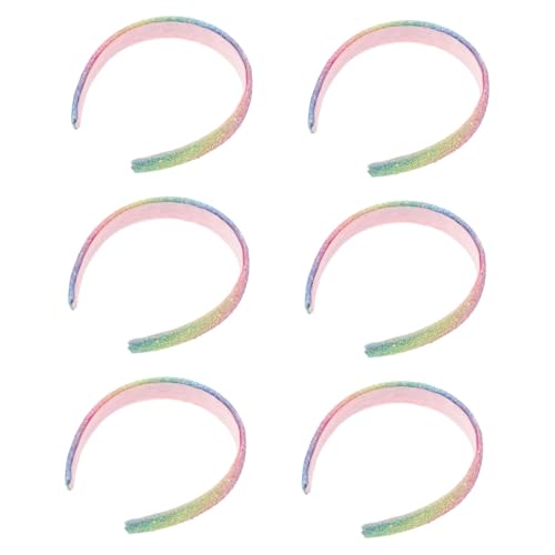 KOMBIUDA 6 Stück Glitzerndes Haarband für Mädchen Breites Stirnband mit Hohem Sitz Bunte Pailletten Rutschfest für Kindergeburtstage Partys und Festliche Anlässe von KOMBIUDA