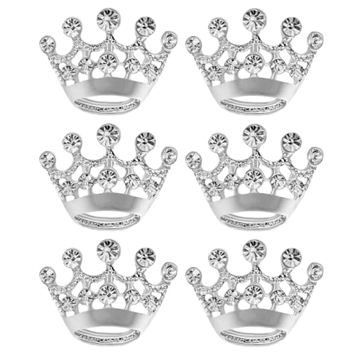 KOMBIUDA 6 Stück Silberne Broschen in Kronenform Dekorative Anstecknadeln für Damen Vielseitig für Kleidung Taschen Hüte Elegantes Accessoire für Hochzeit Alltag und Besondere Anlässe von KOMBIUDA