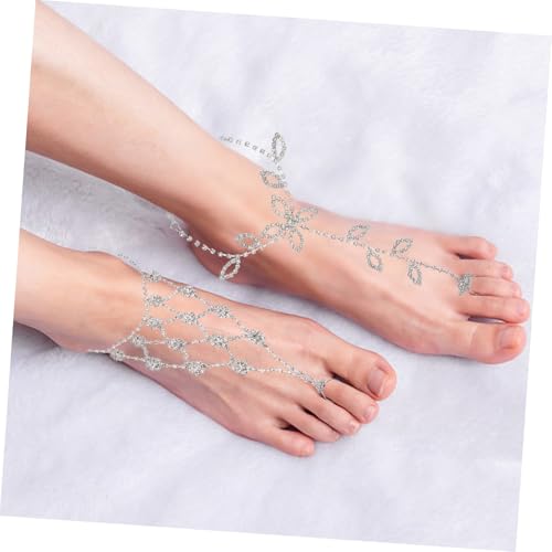 KOMBIUDA 6 Stück Teiliges Damen mit Strasssteinen Modischer Knöchelschmuck Leichter Fußschmuck für Sommer Bequem und Elegant Geschenk für Freundin und Frauen von KOMBIUDA