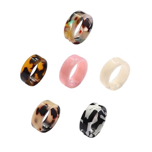 KOMBIUDA 6 Stück Teiliges Modischer Einfacher Finger Ringe aus Sicherem Material Glatte Oberfläche Ethno Kreative Schmuckdekoration für Damen und Vielseitig Kombinierbar KOMBIUDA 6 Stück Teiliges Modischer Einfacher Finger Ringe aus Sicherem Material Glatte Oberfläche Ethno Kreative Schmuckdekoration für Damen und Vielseitig Kombinierbar von KOMBIUDA