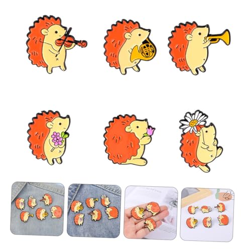 KOMBIUDA 6 Stück Teiliges Niedliche Igel Broschen aus Legierung Cartoon anstecknadeln als Langlebige Kleidung Dekorationen Kreative Tier Abzeichen für Taschen Hüte und Geschenke von KOMBIUDA