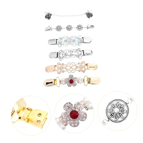 KOMBIUDA 6 Stück Teiliges Schal und Pulloverclips für Damen Vielseitige Kragenspangen und Kleid Broschen Einfache Anbringung Geeignet für Strickjacken Schals Pullover und Kleider von KOMBIUDA