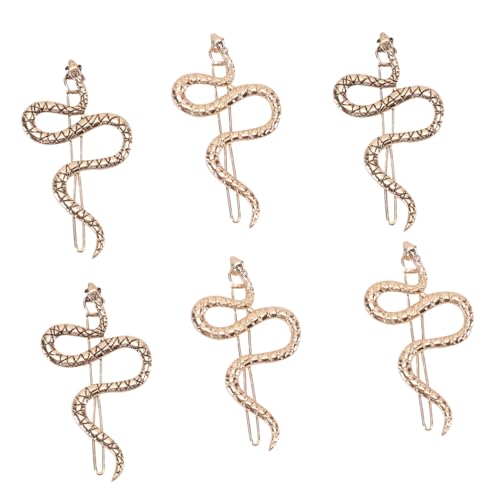 KOMBIUDA 6 Stück Teiliges Schlangen haarnadeln aus Legierung Vintage Goldene Haarspangen Rutschfeste Metall Haarschmuck für Damen Eleganter Haarklammer für Alltag und Party von KOMBIUDA