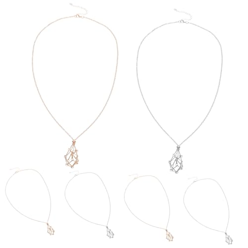 KOMBIUDA 6 Stück Verstellbare Kristallkäfig Halsketten Metallgeflecht Anhänger mit Sicherem Steinhalter Kettenlänge Anpassbar Vielseitig für Damen als KOMBIUDA 6 Stück Verstellbare Kristallkäfig Halsketten Metallgeflecht Anhänger mit Sicherem Steinhalter Kettenlänge Anpassbar Vielseitig für Damen als von KOMBIUDA
