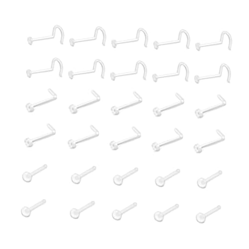 KOMBIUDA Medizinische Unsichtbare Nasenringe Klarer Nasenpiercing Retainer für Frauen und Männer Flexibel und Hautfreundlich für Alltag mit 60 Stück von KOMBIUDA