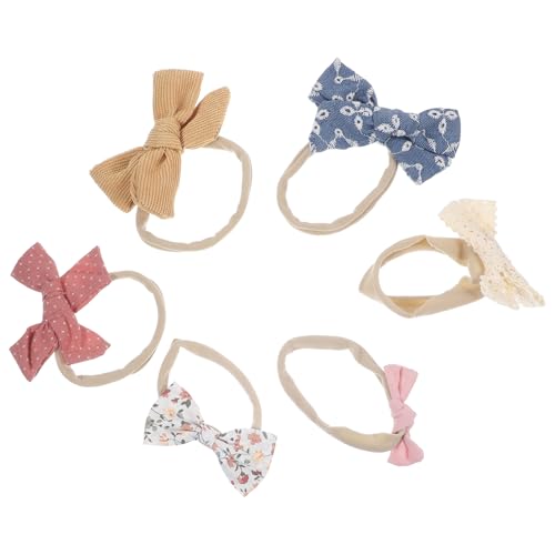 KOMBIUDA Elastisches Stirnband Mit Schleife Für Mädchen Haarband Aus Baumwolle Kinder Haarschmuck 6er Satz von KOMBIUDA