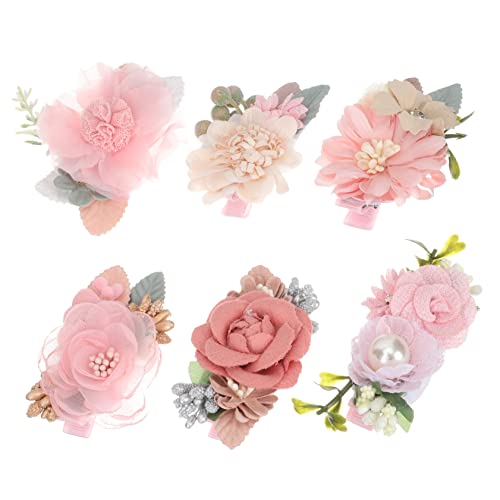 KOMBIUDA 6stücke Teiliges Mädchen Blumen Haarklammern Handgefertigte Haarspangen Mit Alligatorclips Für Kleine Und Besondere Anlässe Bunte Accessoires Für Süße Frisuren von KOMBIUDA