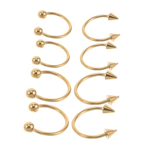 KOMBIUDA 8 Stück Teiliges C Förmige Nasenringe Vielseitige Ohrringe und Piercingschmuck für Männer und Frauen und Goldene Kugelspitzen KOMBIUDA 8 Stück Teiliges C Förmige Nasenringe Vielseitige Ohrringe und Piercingschmuck für Männer und Frauen und Goldene Kugelspitzen von KOMBIUDA