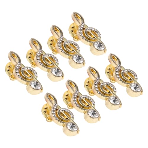 KOMBIUDA 8 Stück Teiliges Musiknoten-broschen mit Funkelnden Strass-Elementen Leichte Koreanische Mode Sichere Anstecknadel für Kleidung Eleganter Notenschlüssel-schmuck für Frauen und von KOMBIUDA