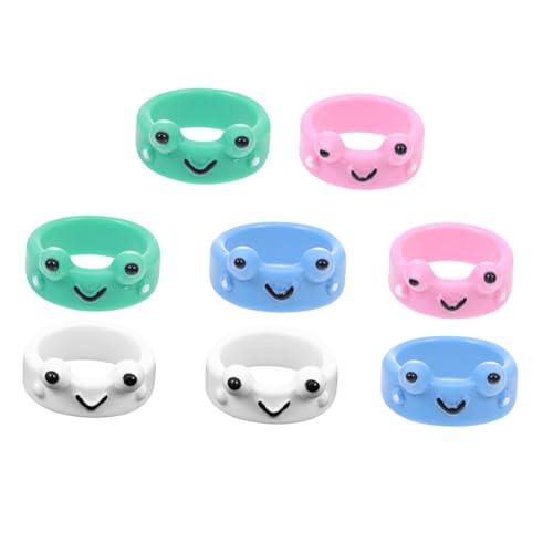 KOMBIUDA 8 Stück Teiliges Niedliche Frosch Finger Ringe aus Hochwertigem Kunststoff Dekorative Kleine Damenringe für Mädchen Modische Schmuckstücke für Alltag und Partys KOMBIUDA 8 Stück Teiliges Niedliche Frosch Finger Ringe aus Hochwertigem Kunststoff Dekorative Kleine Damenringe für Mädchen Modische Schmuckstücke für Alltag und Partys von KOMBIUDA