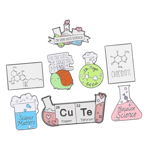 KOMBIUDA 8 Stück Teiliges Science Broschen Emaillierte Laborgeräte Anstecknadeln Modische Leichte Schmuck broschen für Kleidung Rucksäcke und Hüte für Laborpersonal und Wissenschaftler von KOMBIUDA