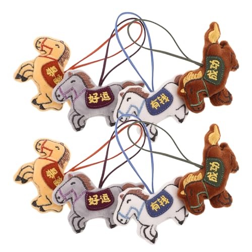 KOMBIUDA 8-teiliger Pferde-taschenanhänger: Bezaubernder Pferde-plüsch-schlüsselanhänger – Entzückender Tier-taschenanhänger Für Chinesische Neujahr – Kuscheltier Für Auto, Rucksack, von KOMBIUDA