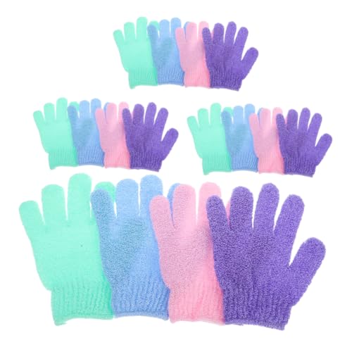 KOMBIUDA 8paare Peeling-handschuhe Für Körper Nylon-körperpeeling-handschuhe Mit Doppelseitigem Design Badehandschuhe Für Frauen Peeling-badehandschuhe Für Dusche Für Spa-massage von KOMBIUDA