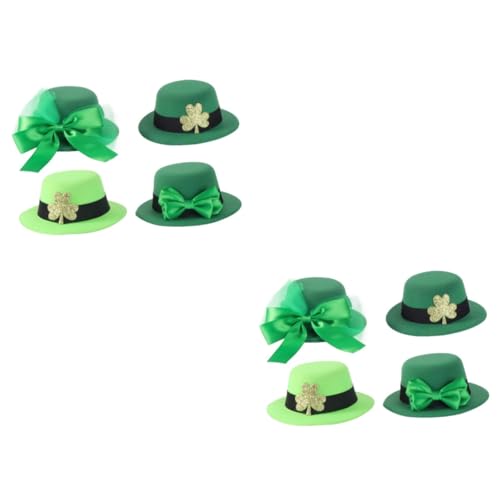 KOMBIUDA 8stücke Teiliges Mini-hut Haarspangen Für Patrick's Day Haaraccessoires Mit Schleifen Und Kleeblatt- Für Partykostüme Festlichkeiten Und Foto-requisiten von KOMBIUDA