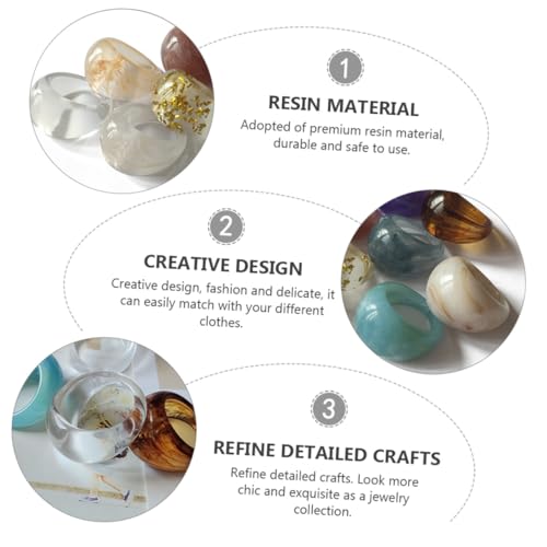 KOMBIUDA 9 Stück Teiliges Bunte Acrylringe für Damen Vielseitige Modische Fingerringe in Verschiedenen Farben Einzigartiger Persönlichkeitsschmuck Eleganter Statement ring für Alltag und von KOMBIUDA