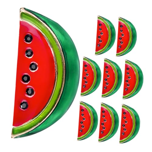 KOMBIUDA 9 Stück Teiliges Wassermelonen Emaille Broschen Bunte Cartoon Anstecknadeln Modische Reverspins für Damen Vielseitig Kombinierbar mit Jacken Hüten und Rucksäcken Sommerlicher von KOMBIUDA