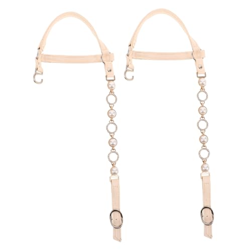 KOMBIUDA Abnehmbare High Heels Schuhriemen mit Perlen Strass Verzierung Rutschfeste Pumps Riemen Einfach zu Befestigen Komfortable Absatz schutzbänder für Damen Schuhe bei Hochzeit Party von KOMBIUDA