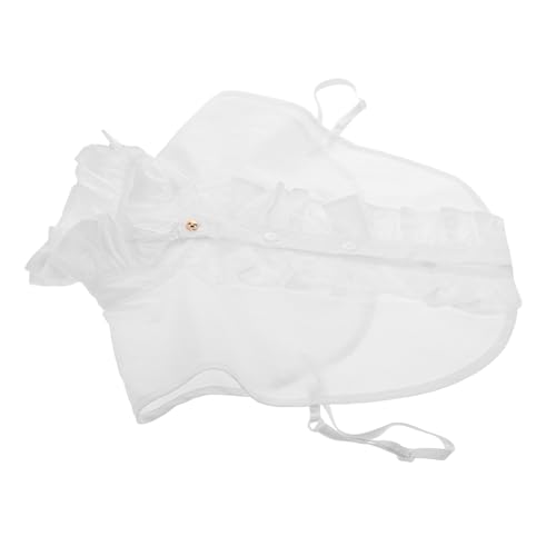 KOMBIUDA Abnehmbarer Blusenkragen Damen Rüschendetail mit Falten Stehkragen Halbshirt Einsatz für Büro und Freizeit Elegant Verstellbar Langlebig von KOMBIUDA