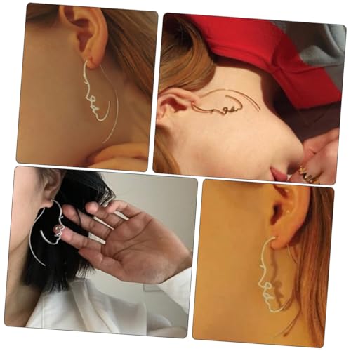 KOMBIUDA Abstrakte Ohrstecker Damen Gesichtsschmuck aus Langlebigem Modische Ohrringe mit Individuellem Stil Sicher Verblassend Geschenk für Frauen und Freundinnen von KOMBIUDA