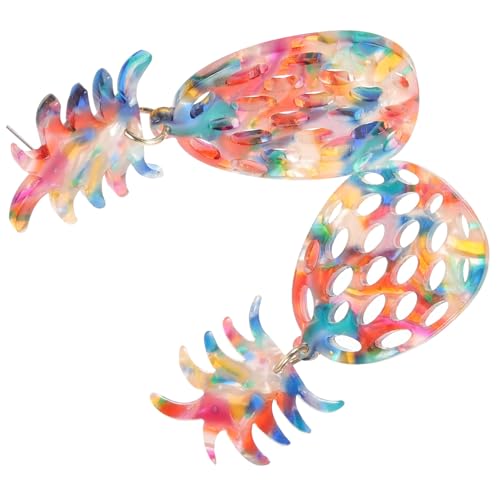 KOMBIUDA Acryl Ananas Ohrstecker Damen Leichtes Modisches Design Eleganter Ohrschmuck Kreative Accessoires für Frauen Alltag und Party von KOMBIUDA