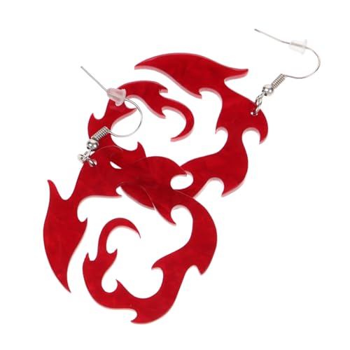 KOMBIUDA Acryl Ohrstecker Damen Feuerflamme Hohle Ohrringe Modisch Leicht Elegant Für Alltag Anlass von KOMBIUDA