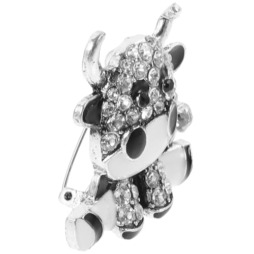 KOMBIUDA Alloy Kuh Brosche mit Strasssteinen Cartoon Kühe Design Anstecknadel Modische Schmuck Accessoires für Damen und Mädchen Geeignet für Casual Kleidung und Festliche Anlässe von KOMBIUDA