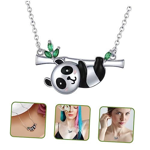 KOMBIUDA Panda Halskette Für Damen Mädchen Aus Metall Mit Anhänger Ästhetische Schlüsselbeinkette Weiblicher Halsschmuck Personalisiert von KOMBIUDA
