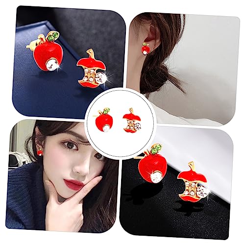 KOMBIUDA Apfel Ohrstecker Damen Zirkonia Ohranhänger Modisch Hautfreundlich Schmuck für Freundin und Freundinnen von KOMBIUDA