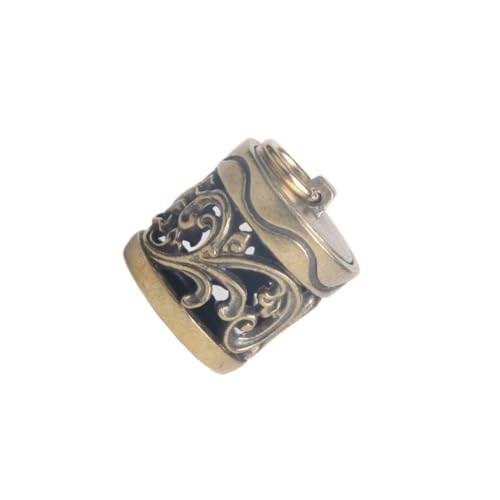 KOMBIUDA Aromatherapie Duftanhänger aus Messing Kleines Hängendes Aroma deko Schmuckstück mit Muster Vielseitiger Aromabeutel Anhänger für Halskette und Innenbereich Handgefertigt von KOMBIUDA